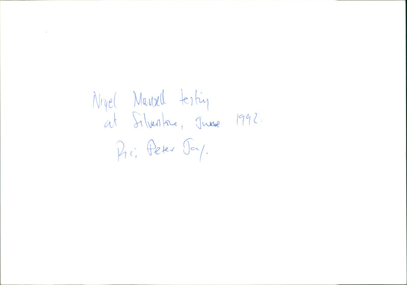 Nigel Mansell - Vintage Photograph