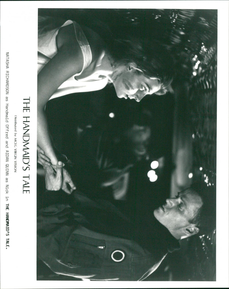 Natasha Richardson as Handmaid Offred and Aidan Quinn as Nick in 1990's film "The Handmaid's Tale" - Vintage Photograph
