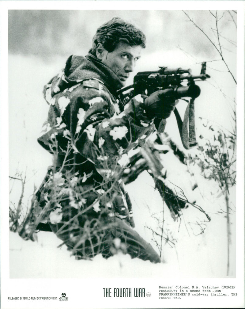 Jürgen Prochnow as Russian Colonel Valachev in 1990's film "The Fourth War" - Vintage Photograph