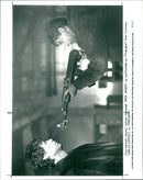 21st-Centur bounty hunter Mick Jagger as Vacendak is confronted by Emilio Estevez as Alex in 1992's film "Freejack" - Vintage Photograph