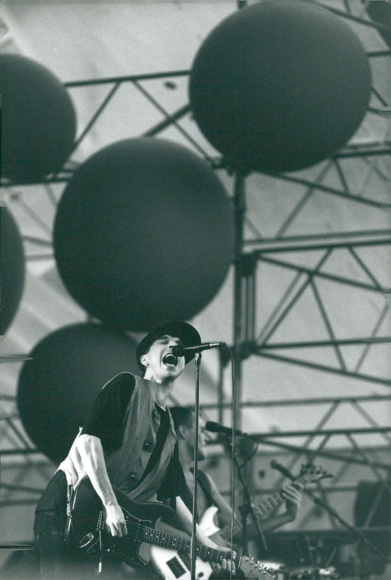 Joakim ThÃ¥strÃ¶m during a concert at the Maritime Museum - Vintage Photograph