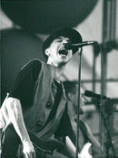 Joakim Thåström during a concert at the Maritime Museum - Vintage Photograph