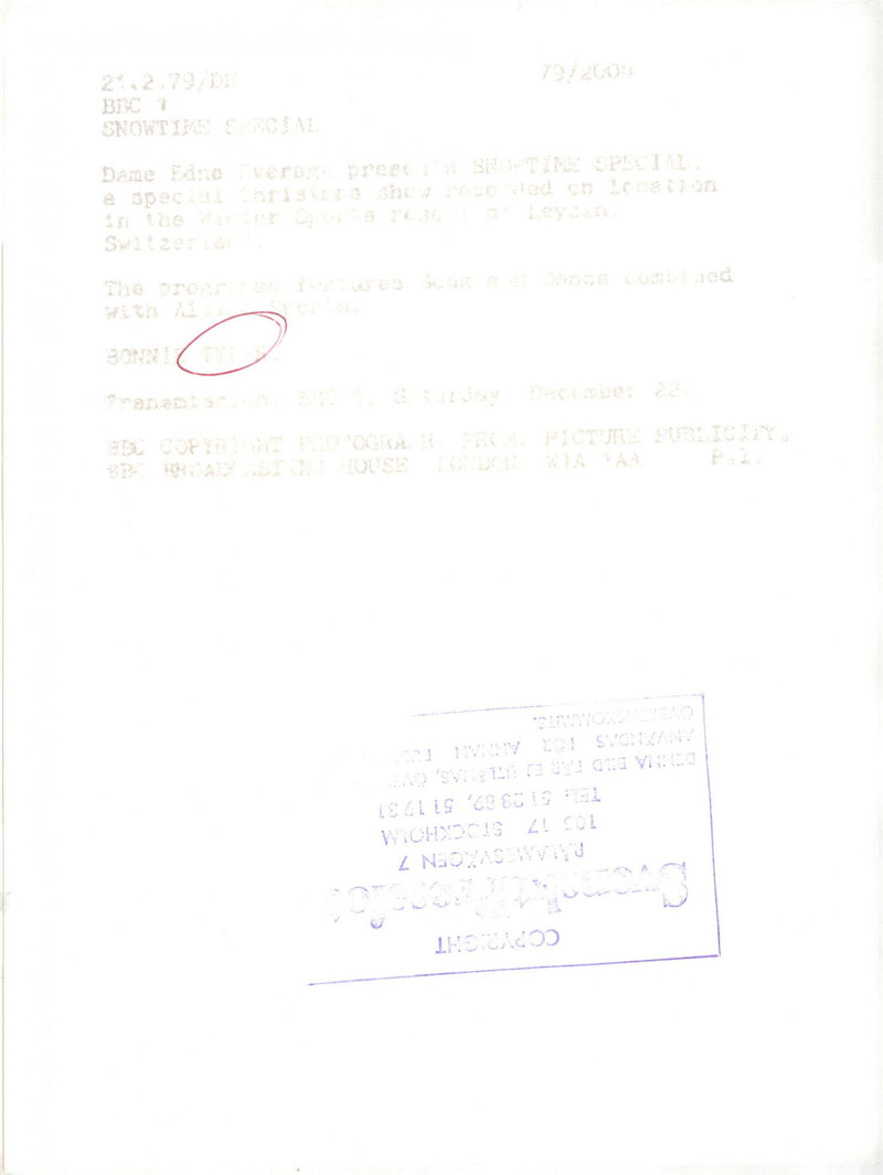 Bonnie Tyler, singer - Vintage Photograph