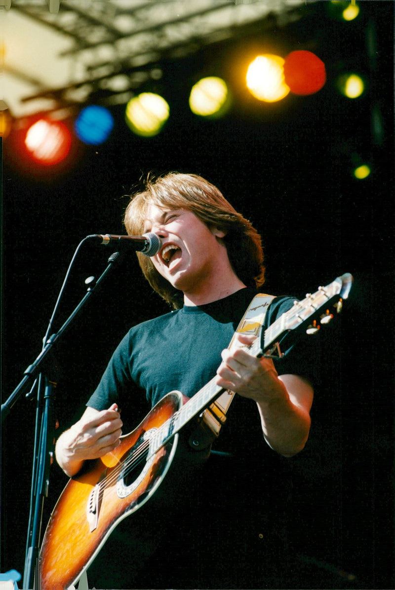 Concert picture on Joey Tempest taken at an unknown gig. - Vintage Photograph