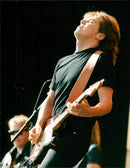 Concert picture on Joey Tempest taken at an unknown gig. - Vintage Photograph