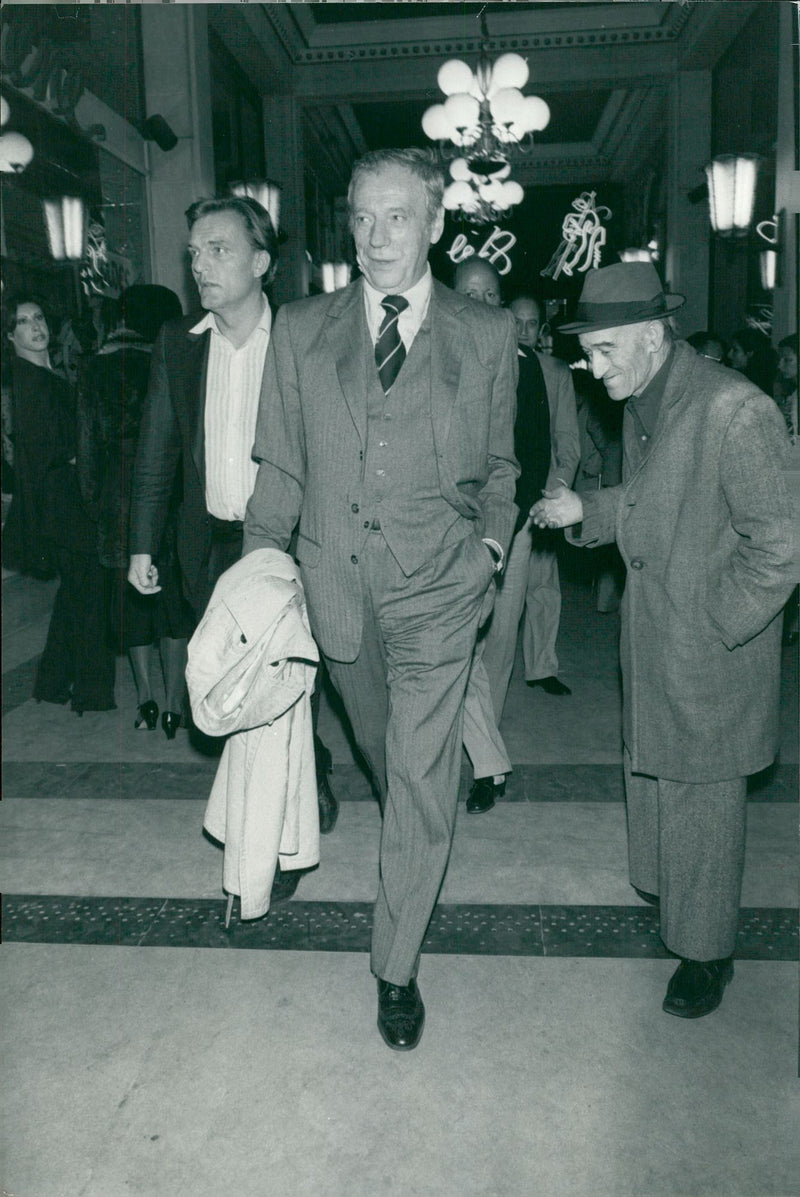 Yves Montand strolls the longest Avenue Champs Elysees - Vintage Photograph