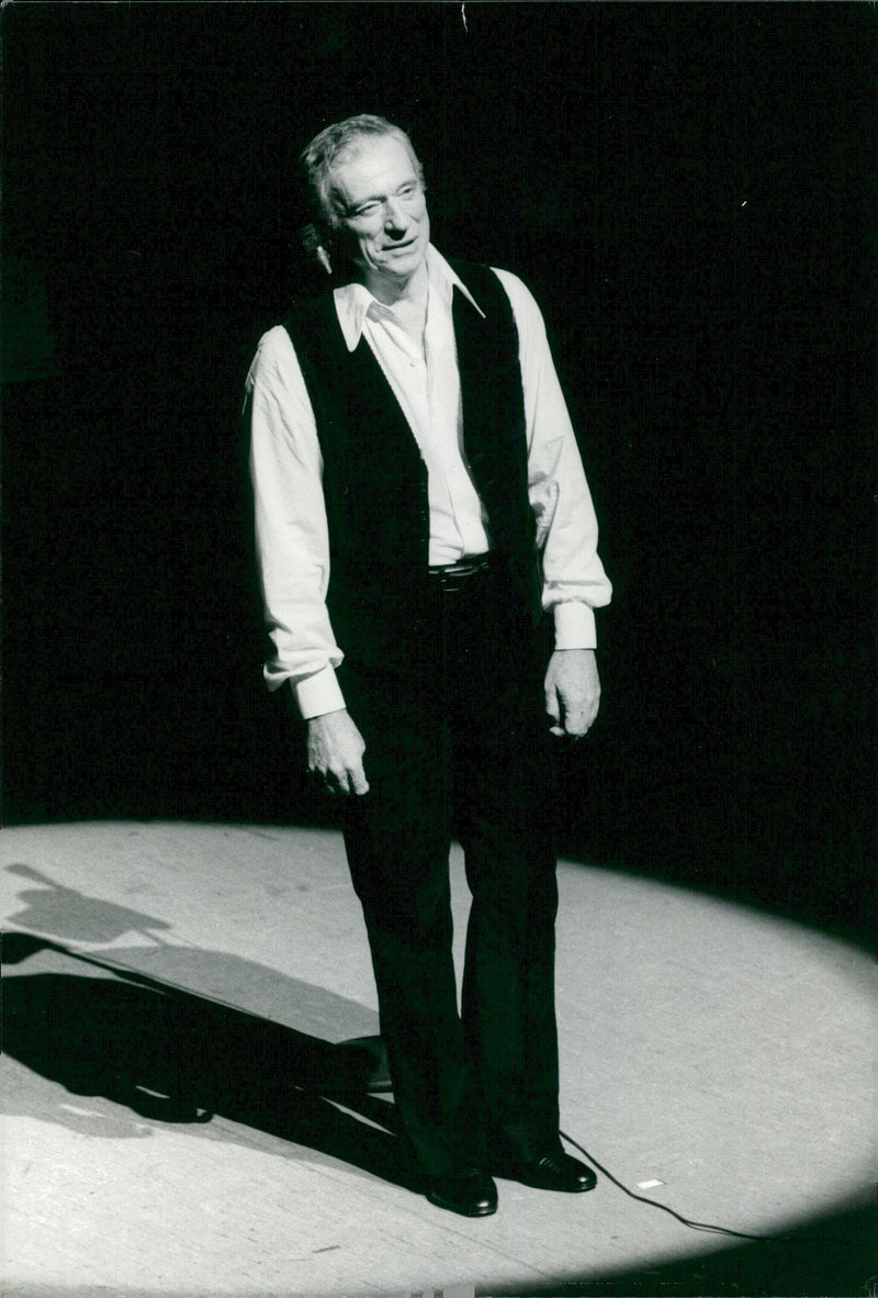 Yves Montand on stage during his Olympic concert - Vintage Photograph