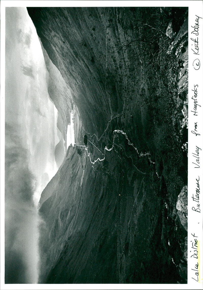 Lake Districy, Buttermere Valley from Haystacks. - Vintage Photograph