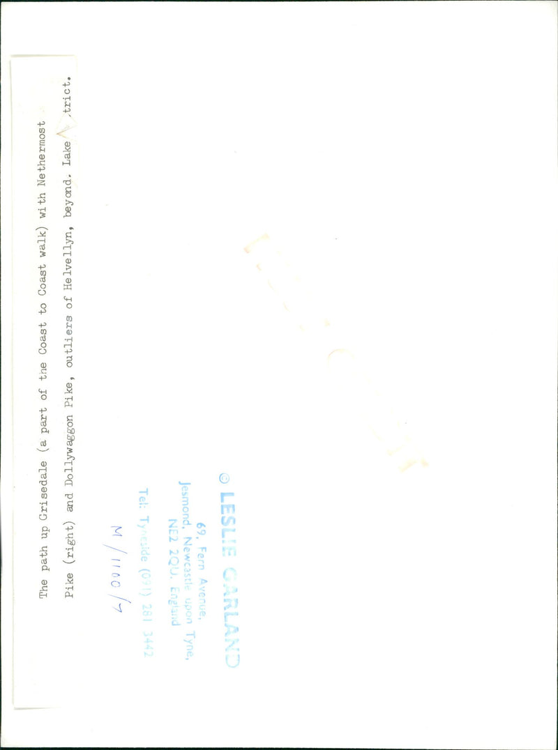 The path up with Nethermost Pike and Dollywaggon Pike, outliers of Helvellyn, beyond. - Vintage Photograph