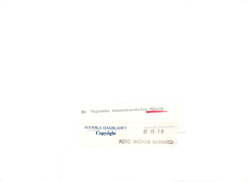 Hungarian Concert House Manager Andras Mihaly - Vintage Photograph