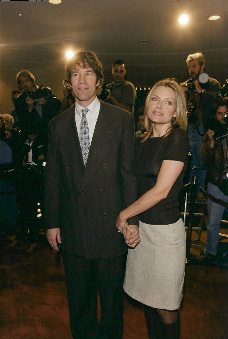 Scriptwriter David E. Kelley along with his wife Michelle Pfeiffer at the premiere of A Midsummer Nights Dream - Vintage Photograph