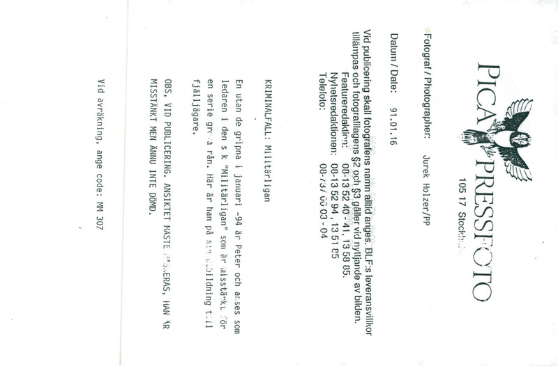 Leader Peter in the Military League suspected of a series of rough robberies - Vintage Photograph