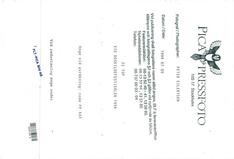 Concert picture at ZZ Top during a gig at the Roskilde Festival. - Vintage Photograph