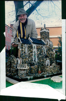 Melvin Youngs and his model church. - Vintage Photograph