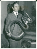 Man with his musical instrument. - Vintage Photograph