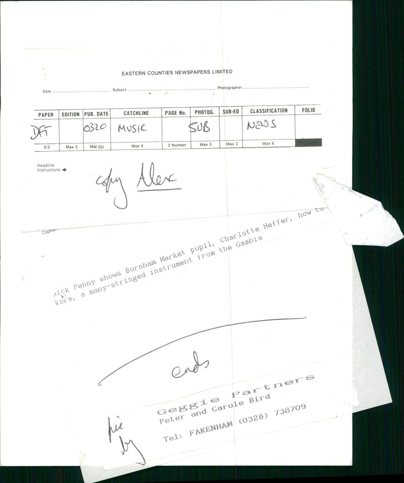 'Harp' Musical Instrument - Vintage Photograph