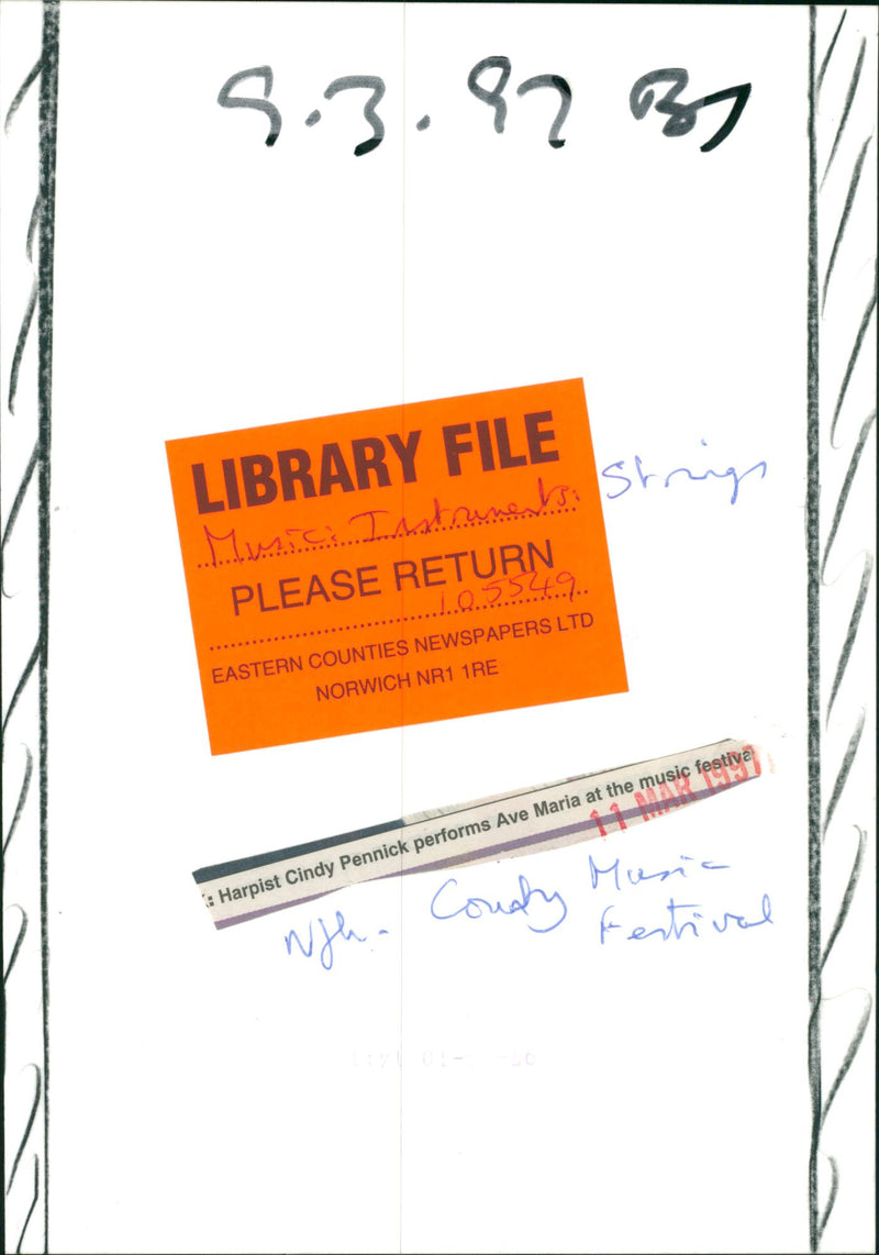 'Harp' Musical String - Vintage Photograph