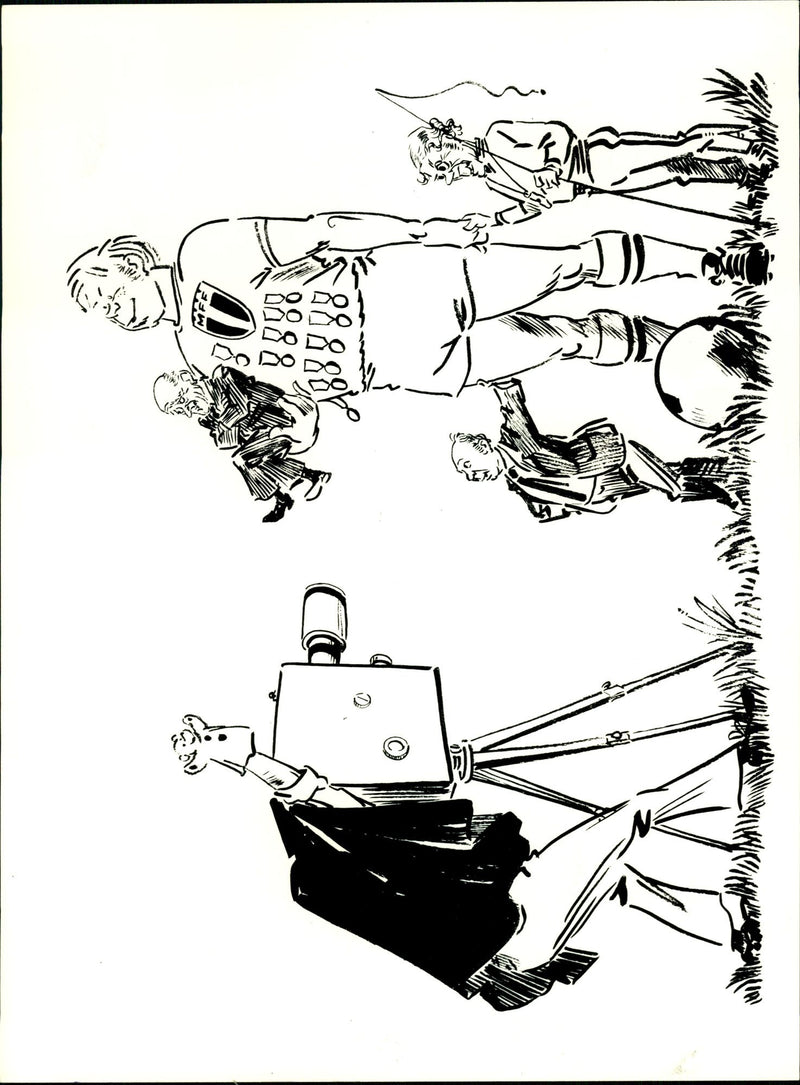 Caricature, MalmÃ¶ FF gold team 1977 - Vintage Photograph