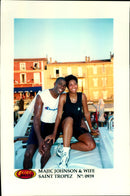 The bass player Earvin &quot;Magic&quot; Johnson with his wife - Vintage Photograph