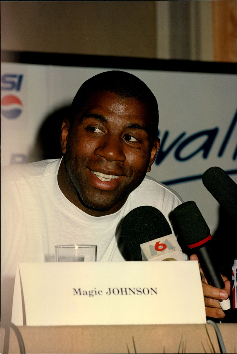 The bass player Earvin &quot;Magic&quot; Johnson - Vintage Photograph