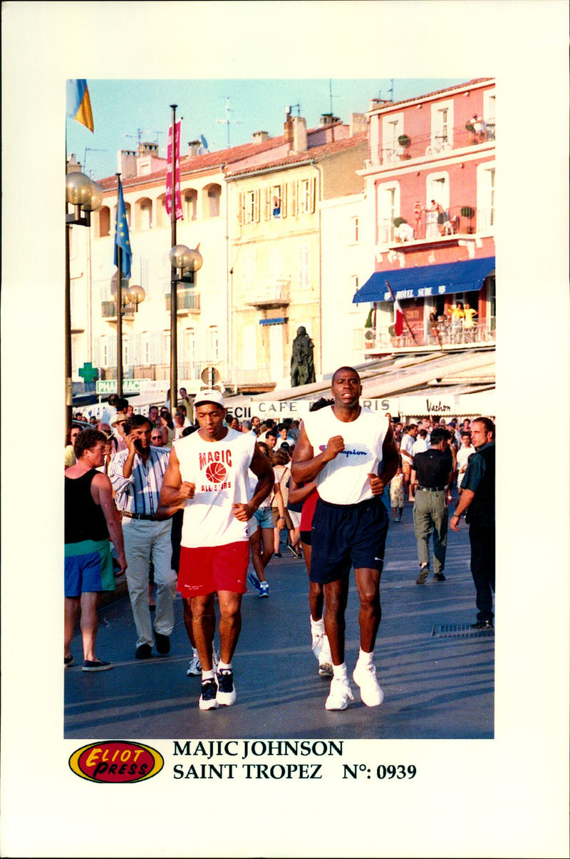 The bass player Earvin &quot;Magic&quot; Johnson - Vintage Photograph