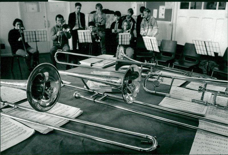 MUSIC INSTRUMENTS- BRASS - Vintage Photograph