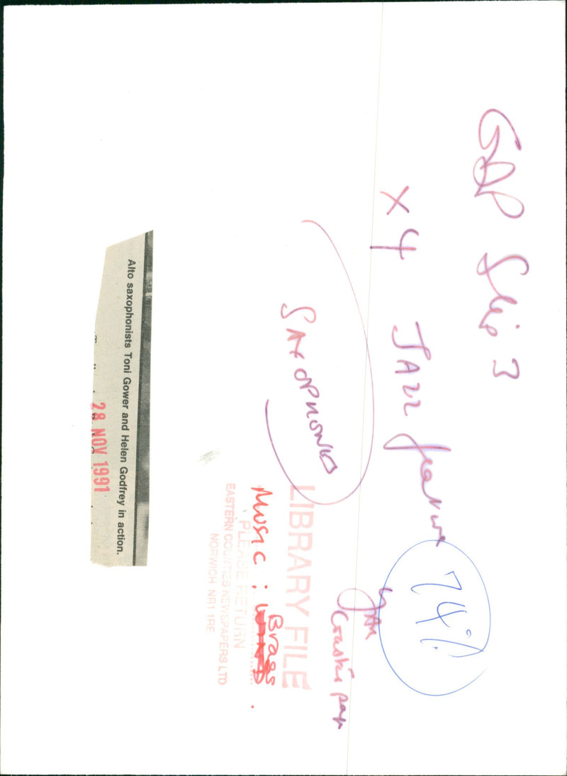 MUSIC INSTRUMENT - SAXOPHONE - Vintage Photograph