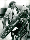 MUSIC INSTRUMENT- Baritone SAXOPHONE - Vintage Photograph