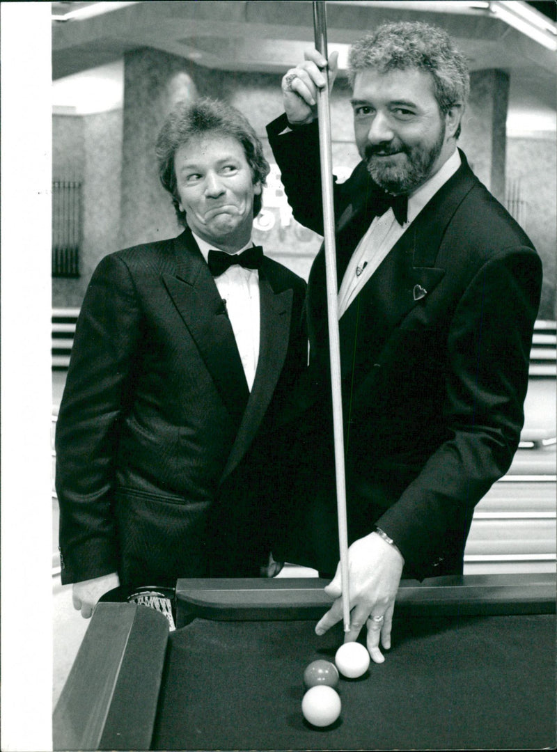 Jim Davidson (l) with John Virgo in British game show "Big Break" - Vintage Photograph