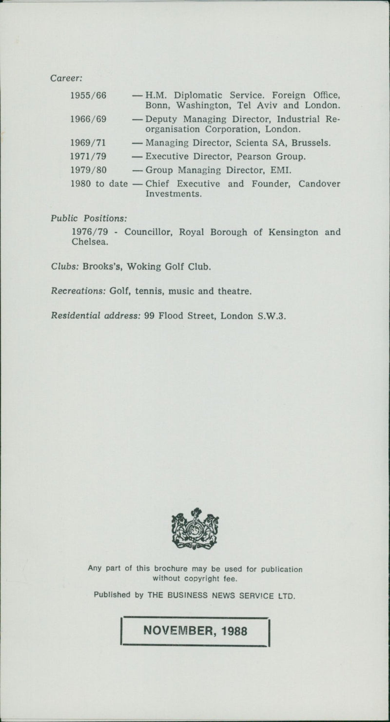 PUBLISHED CAREER ROYAL MUSIC ENGLAND - Vintage Photograph