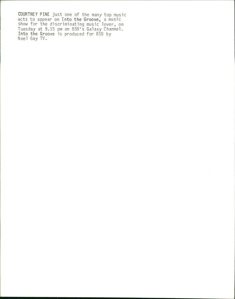 Courtney Pine just one of the many top music acts to appear on Into the Groove. - Vintage Photograph