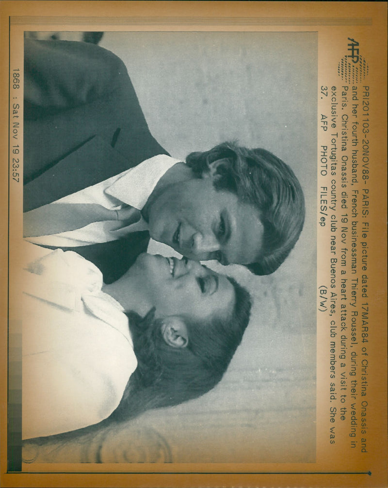 Christina Onassis with Thierry Roussel - Vintage Photograph