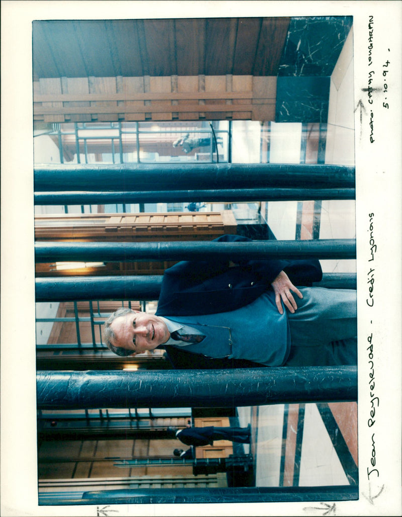 Jean Peyrelevade French Politician inside the hotel lobby. - Vintage Photograph