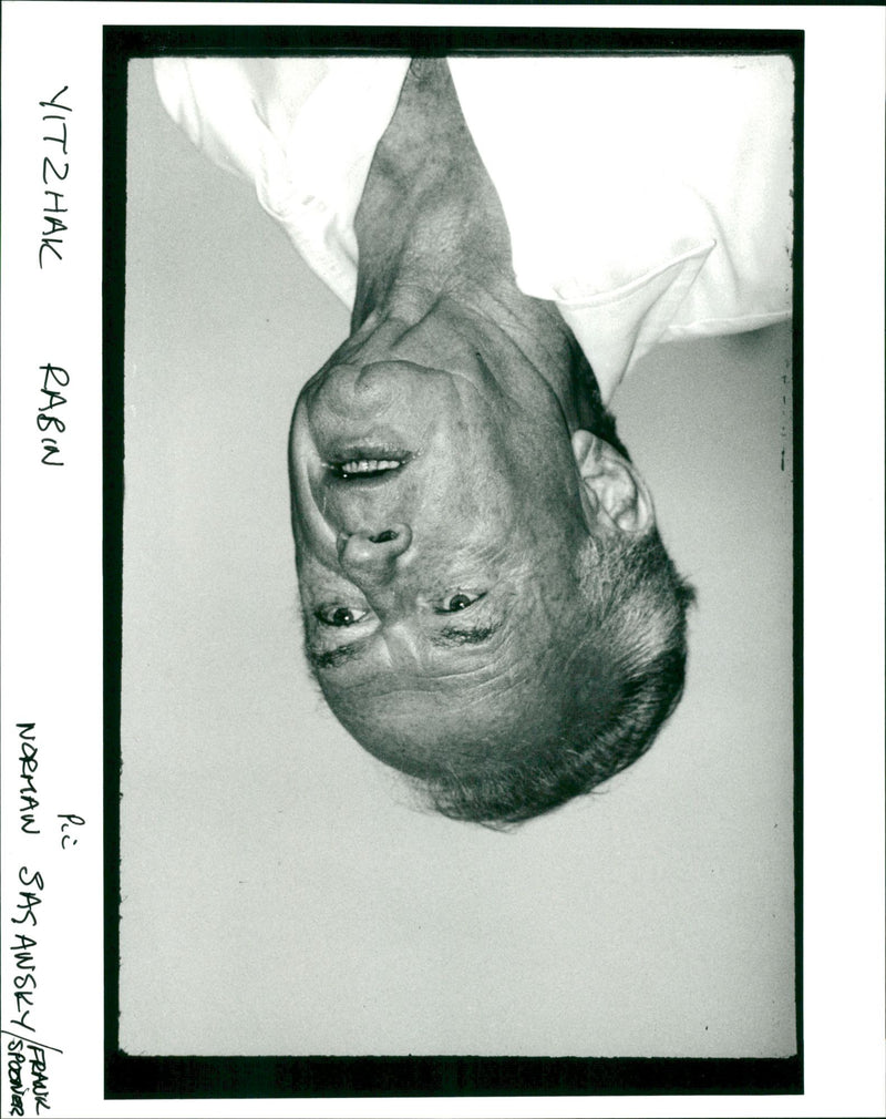 Yitzhak Rabin. - Vintage Photograph