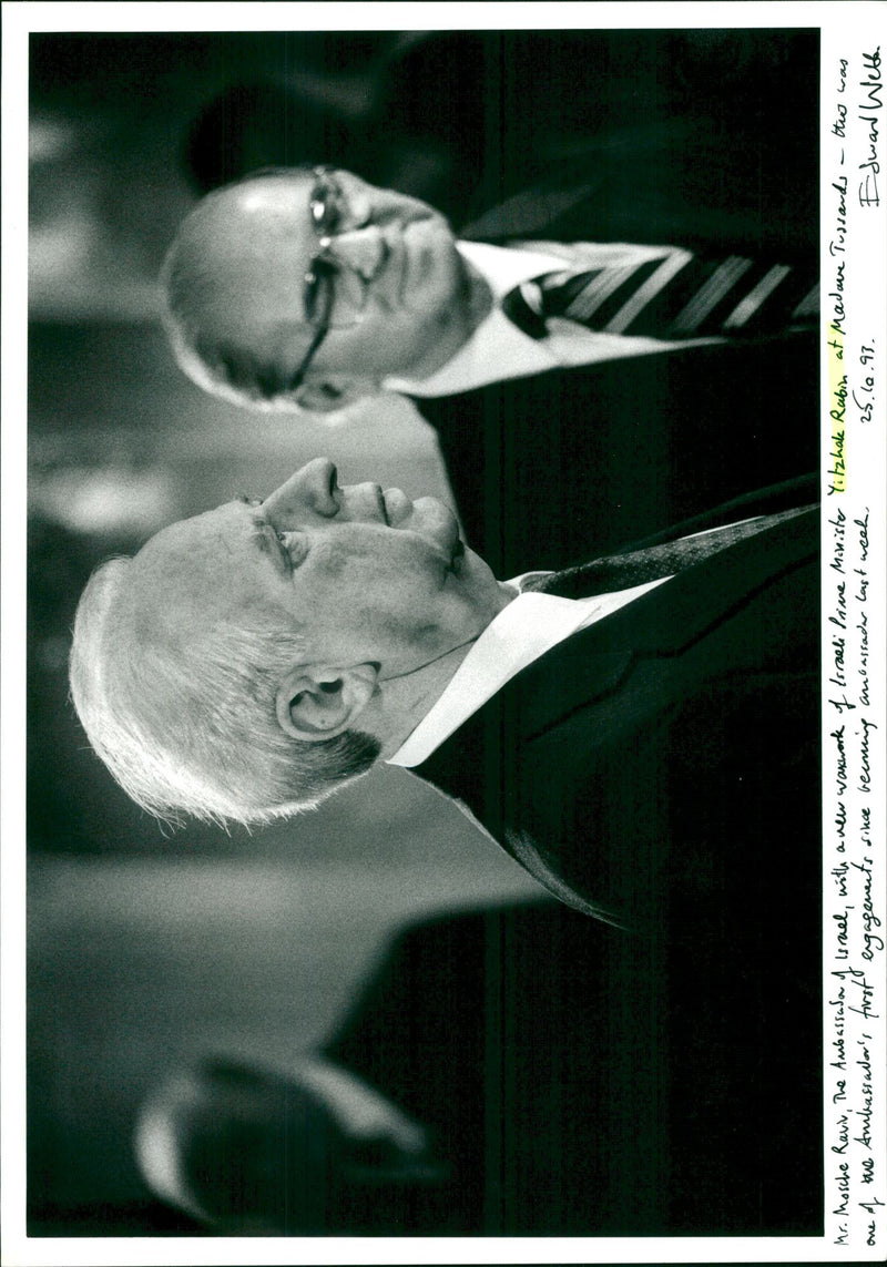 Yitzhak Rabin. - Vintage Photograph