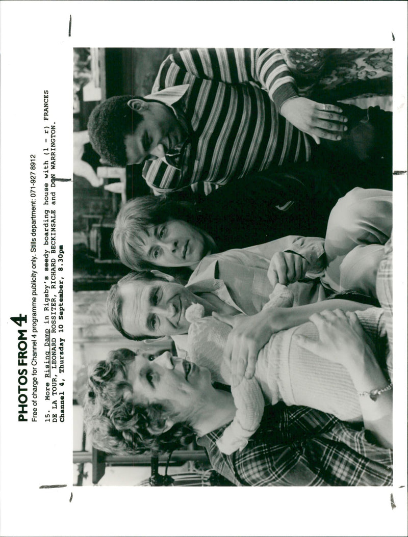Rising Damp starring 	Leonard Rossiter, Frances de la Tour, Richard Beckinsale, Don Warrington. - Vintage Photograph