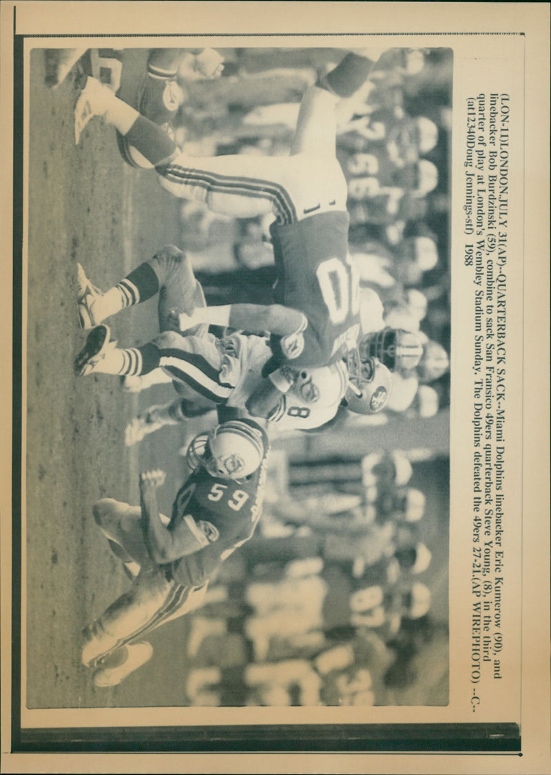 American football players, Eric Kumerow, Bob Brudzinski and Steve Young - Vintage Photograph
