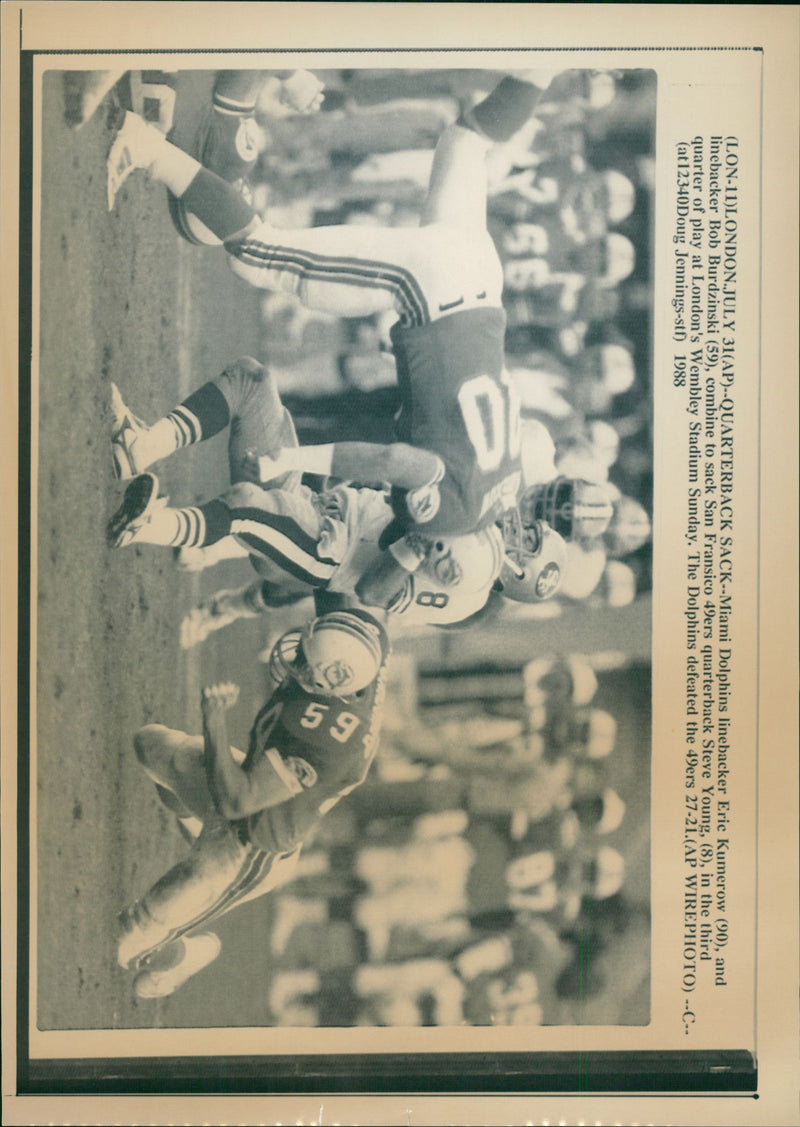 American football players, Eric Kumerow, Bob Brudzinski and Steve Young - Vintage Photograph