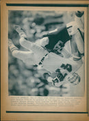 American football players Gerald Willhite, Russell Carter and John Elway - Vintage Photograph