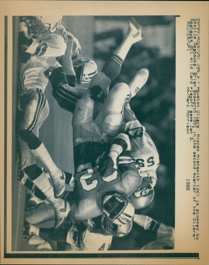 Former  American football players Alonzo Hishsmith and Brian Bosworth - Vintage Photograph