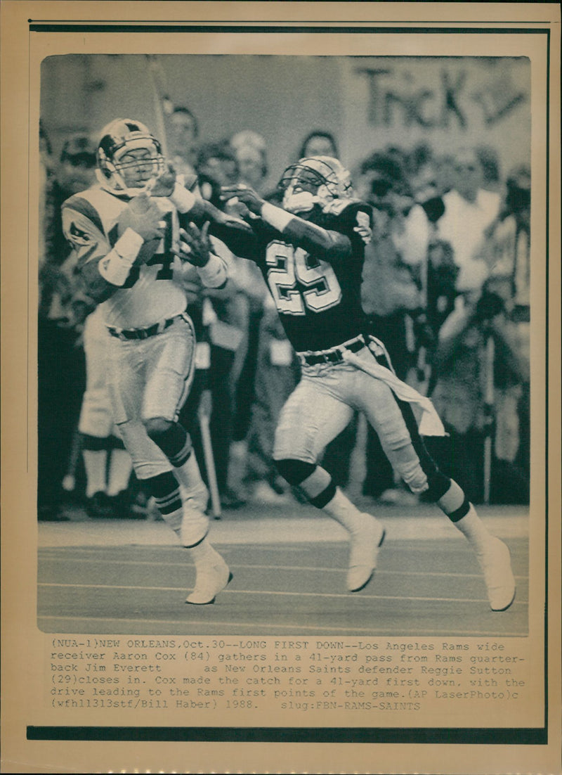 Aaron Cox in American Football - Vintage Photograph