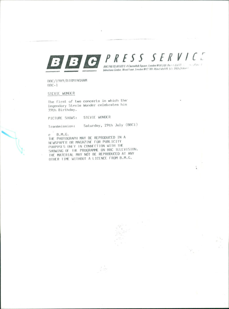 Stevie Wonder - Vintage Photograph