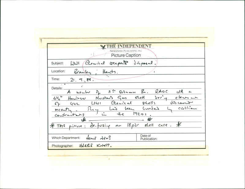 Chemical weapons disposal - Vintage Photograph