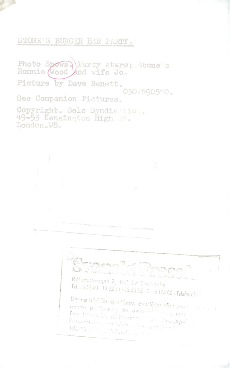 Ronnie Wood, musician England - Vintage Photograph