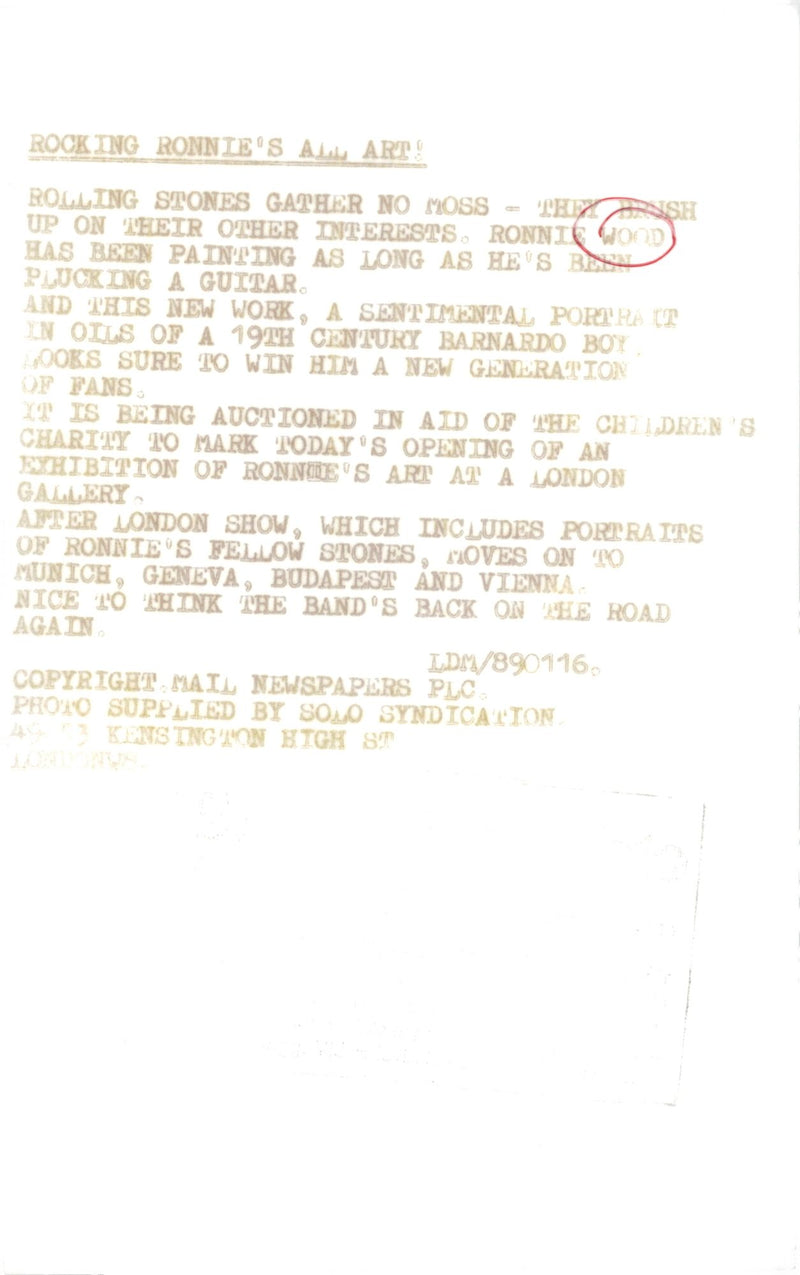 Ronnie Wood, musician England - Vintage Photograph