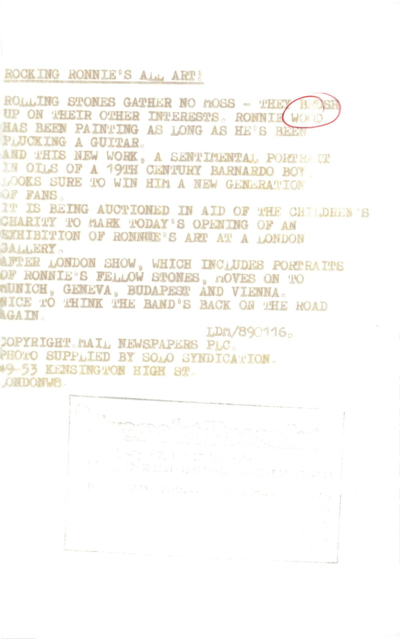 Ronnie Wood, musician England - Vintage Photograph