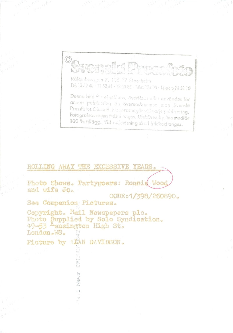 Ronnie Wood, musician England - Vintage Photograph