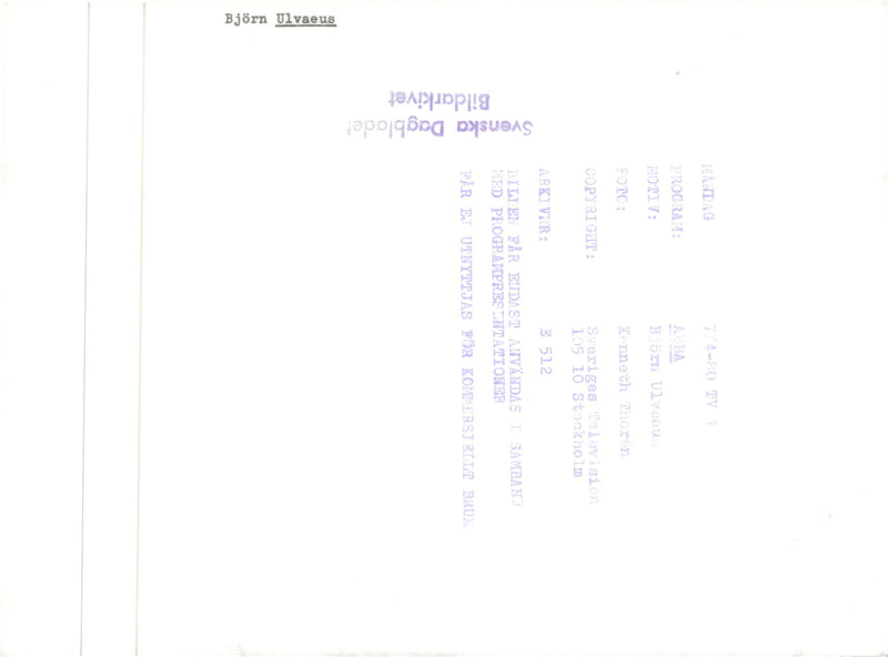 BjÃ¶rn Ulvaeus, musician / composer - Vintage Photograph