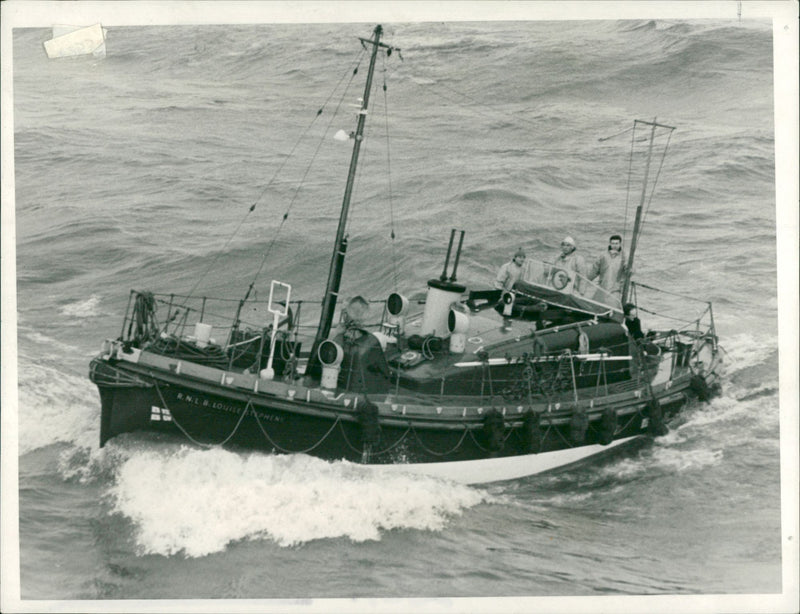 View of ships in the sea. - Vintage Photograph