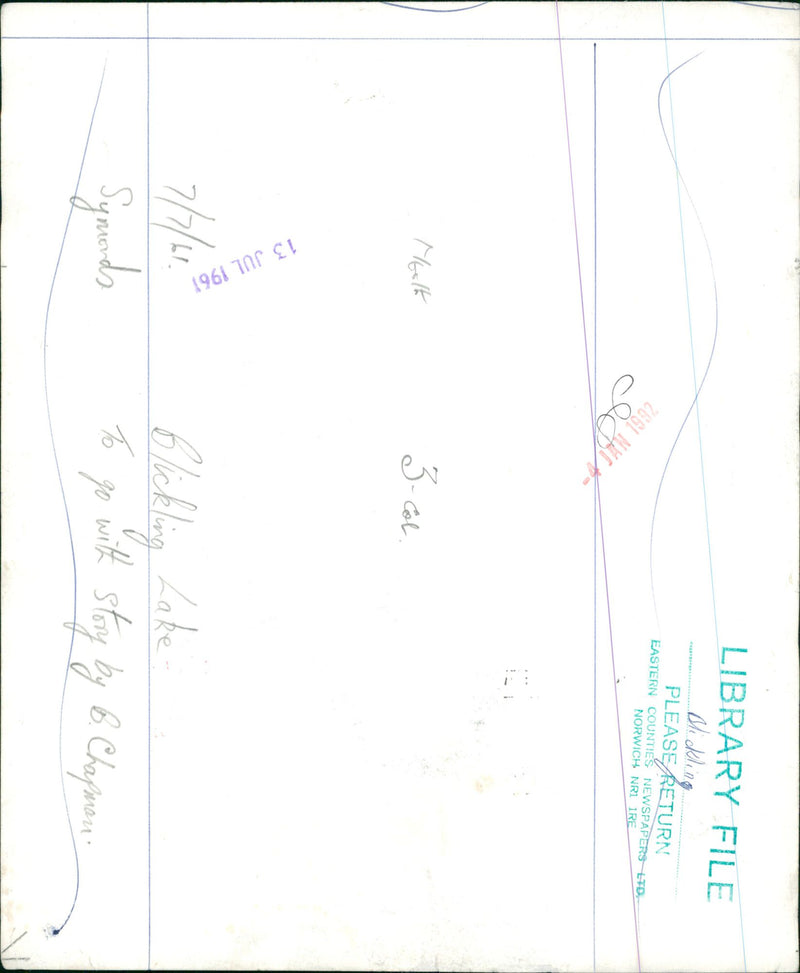 View of lake. - Vintage Photograph